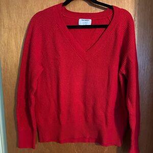 Old Navy Red V-Neck Sweater